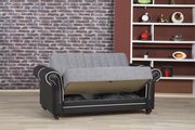 Modern gray fabric sofa bed w/ storage by Casamode additional picture 7