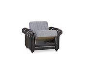 Modern gray fabric chair w/ storage by Casamode additional picture 3