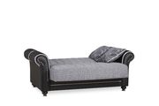 Modern gray fabric loveseat w/ storage by Casamode additional picture 2