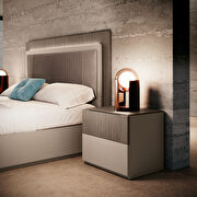 Italian modern tan stylish platform bed additional photo 3 of 13