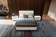 Italian contemporary white glossy queen size bed additional photo 2 of 3