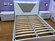 Italian contemporary white glossy queen size bed additional photo 4 of 3