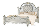 Traditional style queen bed in white finish wood by Cosmos additional picture 2