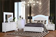 Contemporary style king bed in white finish wood by Cosmos additional picture 2