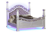 Glam mirrored panels king bedroom set in silver by Cosmos additional picture 5