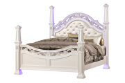 Glam mirrored panels bedroom set in white by Cosmos additional picture 2