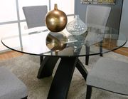 5pcs dining table w/ round glass top and x-base by Cramco additional picture 2