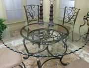 5pcs crafted round glass top table set by Cramco additional picture 2