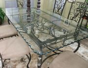 5pcs crafted rectangular glass top table set by Cramco additional picture 2