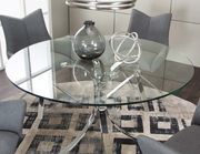 Round 12mm glass/chrome modern dining set by Cramco additional picture 3