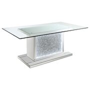 Pedestal rectangle glass top dining table mirror by Coaster additional picture 5