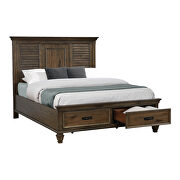 Burnished oak finish queen storage bed additional photo 3 of 19