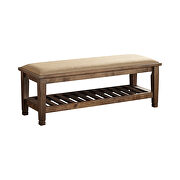 Burnished oak upholstered bench by Coaster additional picture 2