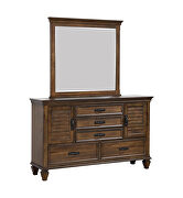 Burnished oak five-drawer dresser with two louvered doors by Coaster additional picture 9