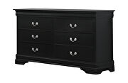 Black six-drawer dresser additional photo 3 of 2