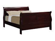 Traditional red brown sleigh queen bed additional photo 2 of 10