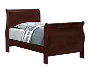 Traditional red brown sleigh twin bed by Coaster additional picture 2