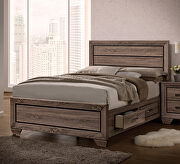 Transitional stylish washed taupe queen storage bed additional photo 2 of 3