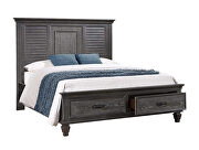 Weathered sage finish queen storage bed additional photo 2 of 11