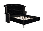 Black velvet with metallic legs queen bed by Coaster additional picture 14