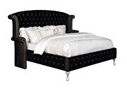 Black velvet with metallic legs queen bed by Coaster additional picture 19