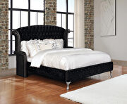 Black velvet with metallic legs queen bed by Coaster additional picture 8