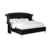 Black velvet with metallic legs king bed by Coaster additional picture 5