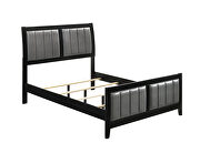 Black finish and gray leatherette upholstery queen bed by Coaster additional picture 2