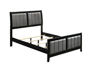 Black finish and gray leatherette upholstery e king bed by Coaster additional picture 2