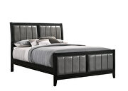 Black finish and gray leatherette upholstery e king bed by Coaster additional picture 4