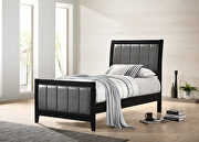 Black finish and gray leatherette upholstery twin bed by Coaster additional picture 2
