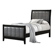 Black finish and gray leatherette upholstery twin bed by Coaster additional picture 3
