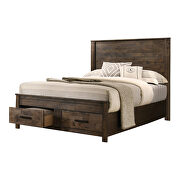 Rustic golden brown finish queen bed additional photo 2 of 14