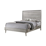 Metallic silver finish queen bed additional photo 2 of 19