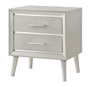 Metallic silver finish nightstand by Coaster additional picture 2