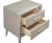 Metallic silver finish nightstand by Coaster additional picture 3