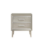 Metallic silver finish nightstand by Coaster additional picture 6