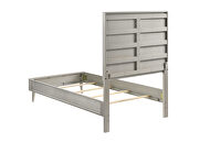 Metallic silver finish twin bed by Coaster additional picture 2