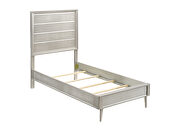 Metallic silver finish twin bed by Coaster additional picture 3