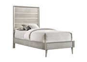 Metallic silver finish twin bed by Coaster additional picture 4