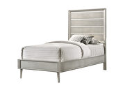 Metallic silver finish twin bed by Coaster additional picture 5