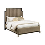 Camel velvet upholstery e king bed by Coaster additional picture 2
