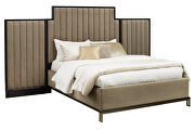 Camel velvet upholstery e king bed by Coaster additional picture 3