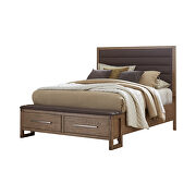 Gray oak wood finish e king bed by Coaster additional picture 2