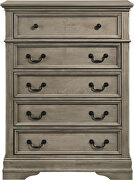 Wheat finish wood five-drawer chest by Coaster additional picture 2