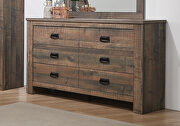 Weathered oak finish queen bed additional photo 5 of 9