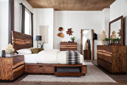 Smokey walnut and coffee bean finish storage queen bed additional photo 2 of 12