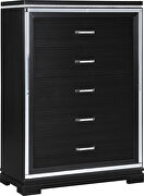 Black finish frame glam five-drawer chest by Coaster additional picture 2