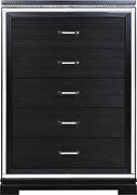 Black finish frame glam five-drawer chest by Coaster additional picture 3