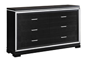 Deep black finish glam six-drawer dresser by Coaster additional picture 2